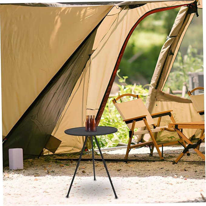 Portable Round Folding Table Lightweight Camping and Picnic Table for Outdoor Use Height Compact Design for Bbqs and Festivals