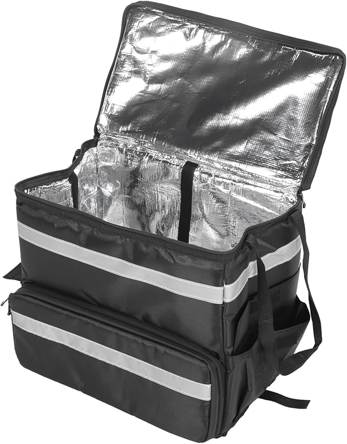 Asixxsix Insulated Food Delivery Bag Expandable Food Delivery Backpack with Water Proof Material for Pizza and Takeout