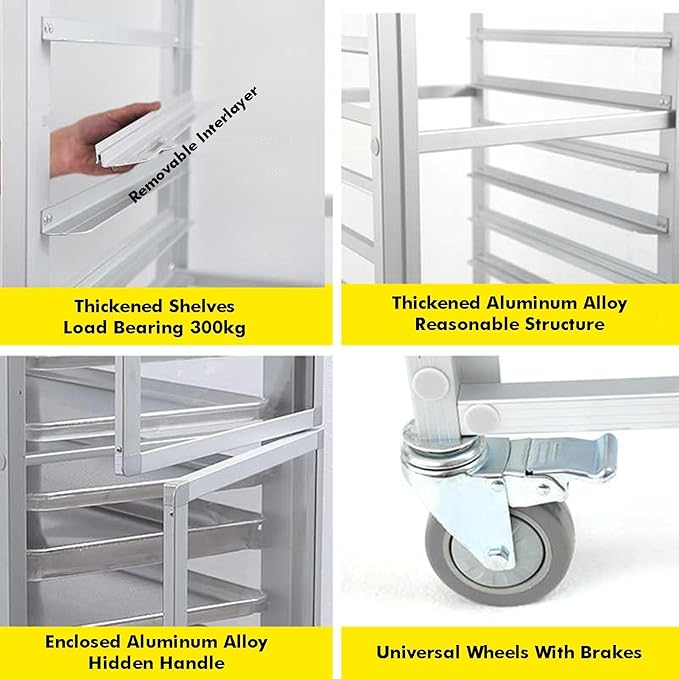 Quick Rack for Baking Pans18-Tier Bakery Rack Cover - Durable Aluminum Baking Pan Storage Quick Assembly for Home Ideal for Food Service Bakeries &amp Restaurants Space-Saving Design