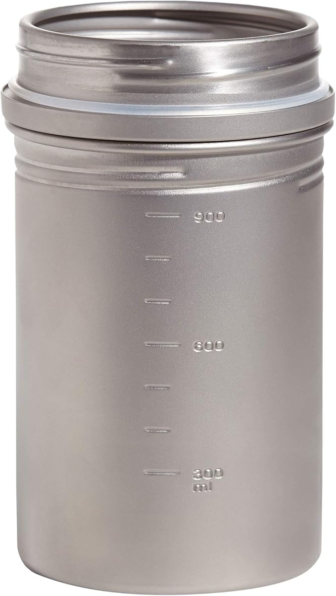 Vargo Titanium BOT Series | BOT-HD Bottle Pot – 1 Liter (34 oz.) Ultralight Water Bottle Cooking Pot Weighs 153 grams (5.4 oz.) | Backpacking Camping