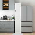 Tall Freestanding Kitchen Pantry Storage Cabinet Single Door with 3-Tier Pull-Out Shelving Adjustable Shelves Versatile Cabinet for Kitchen Dining Living Room Office Salon Store