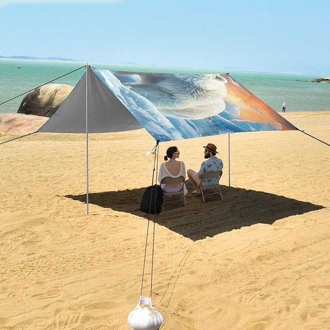 Polar BearCamping Sun Shelters 9.2 x 10.5 FT Beach Canopy Tent Sun Shade with Carrying Bag for Camping Trips Fishing Backyard Fun or Picnics 21341836