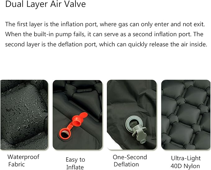 Outdoor Camping Inflatable Mattress Sleep Pad with Pillows Travel Mat Folding Bed Light Weight Air Cushions Enduring Travel Mat Folding Bed