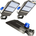 200W LED Parking Lot Light Outdoor28000LM Bright Dusk to Dawn Floodlights Trunnion Yoke Wall Mount 5500K IP65 Waterproof Commercial Shoebox Barn Security YardGarageStreet Light 3 Pack