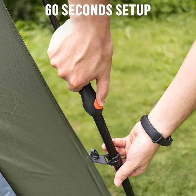 Night Cat Blackout Cabin Tent: 4 Person Pop Up Camping Tent with Vestibule &amp Rainfly Waterproof Instant Easy Setup Family Tent