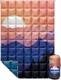 zzlamb Camping Blanket for Cold WeatherOutdoor Puffy Blanket Portable Down AlternativeWindproof Warm Cloak with SnapsCozy Quilt Backpacking Picnic RV Travel Plane Car Hammock Beach Climbing