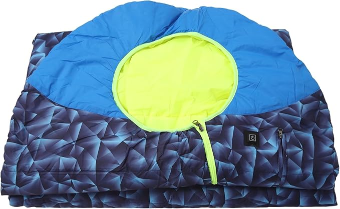 Outdoor Heated Sleeping Bag | USB Powered 5V 2A with 3 Temperature Levels | Outdoor Blue for Camping/Hiking/Travel | Lightweight &amp Portable 1191g
