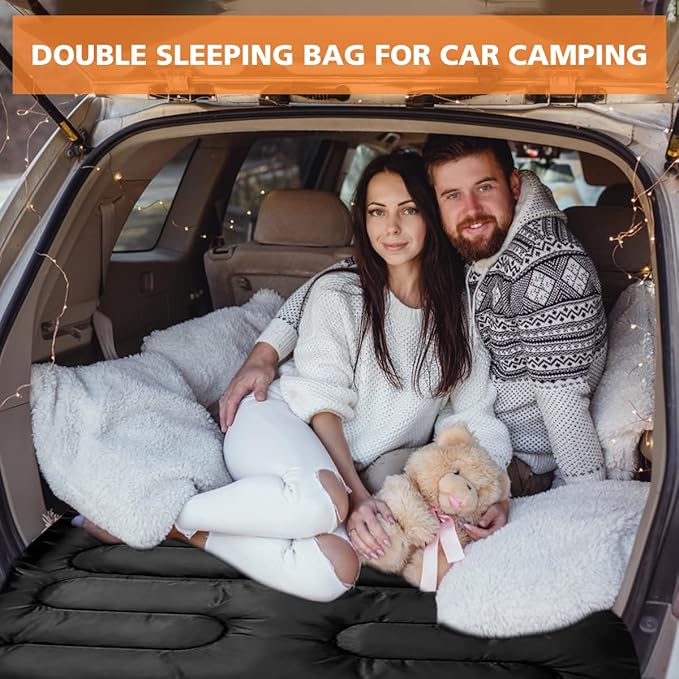 Double Sleeping Bags for Adults 2 Person Camping Sleeping Bag for Cold &amp Warm Weather