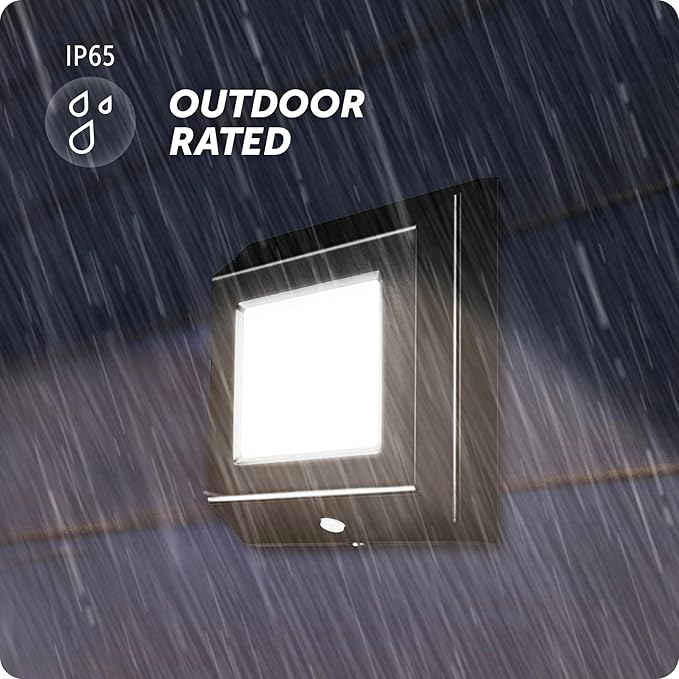 GLOBE Electric 10W Slim Black 1000 Lumens Hardwired Automatic Dusk to Dawn Outdoor Integrated LED Flood Light Security Light Spotlight Outside House Lights