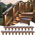 JJX Solar Lights Outdoor 20 Pack Solar Fence Lights Deck Light for Patio Outdoor Decor Fence Light Solar Powered for Stairs Step Railing and Yard (Warm White)