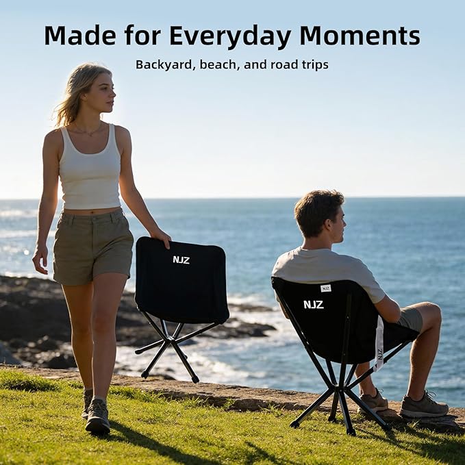 Lightweight Folding Camping Chair — Compact &amp Easy to Use Portable Chair for Everyday Outdoor Comfort Beach Camping Travel &amp Backyard
