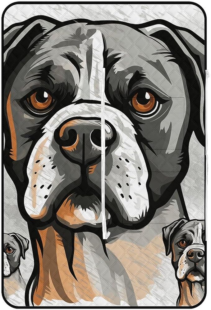 Zipper American Bulldog Head Style Picnic Mat Suitable for Travel Camping Park Or Home Use