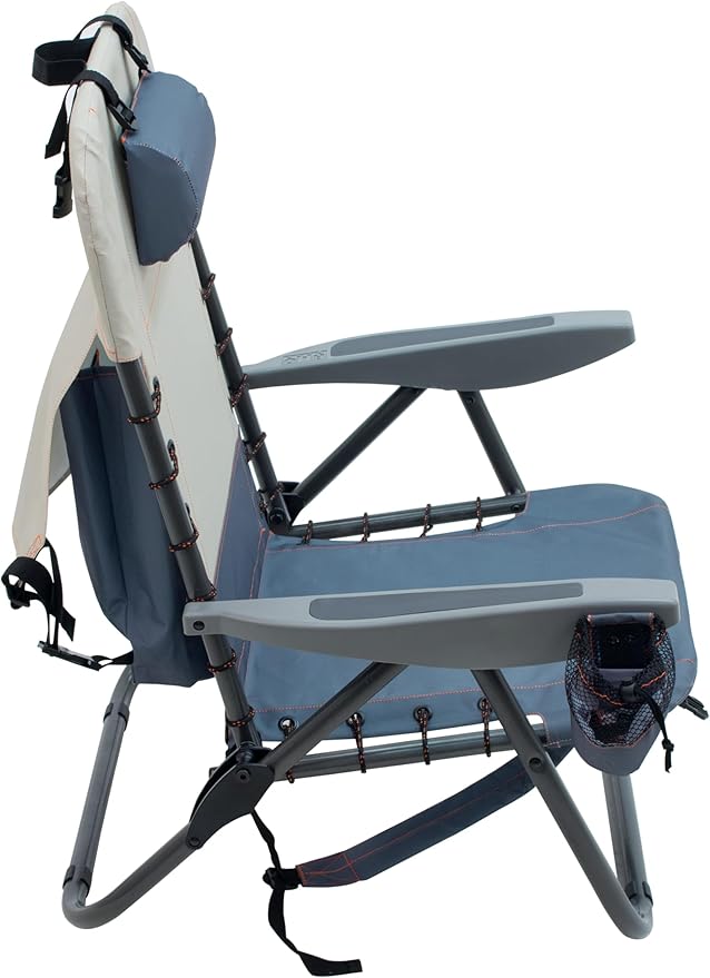 CAMP &amp GO 4-Position Lace-up Suspension Backpack Camping Chair Slate