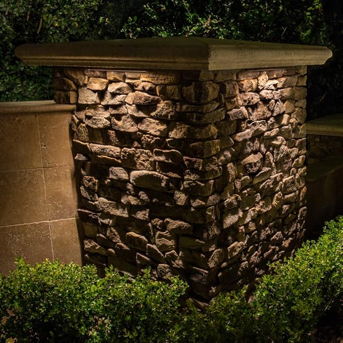 VOLT Cast Brass 12V Undercover Hardscape Light (Bronze) with 3W 2700K Warm White G4 LED Bulb for Low Voltage Outdoor Step Deck Masonry &amp Wall Lighting