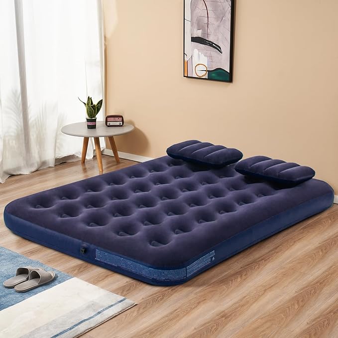DIMAR GARDEN Full Size Camping Air Mattress Inflatable Bed with PillowInclude Hand Pump