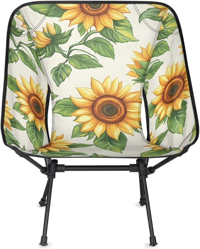 Honeybaby Folding Camping Chair Flower Sunflowers Theme Camping Chairs Lightweight Portable Chair Outdoor Foldable Chairs for Camping Travel Picnic Beach Hiking