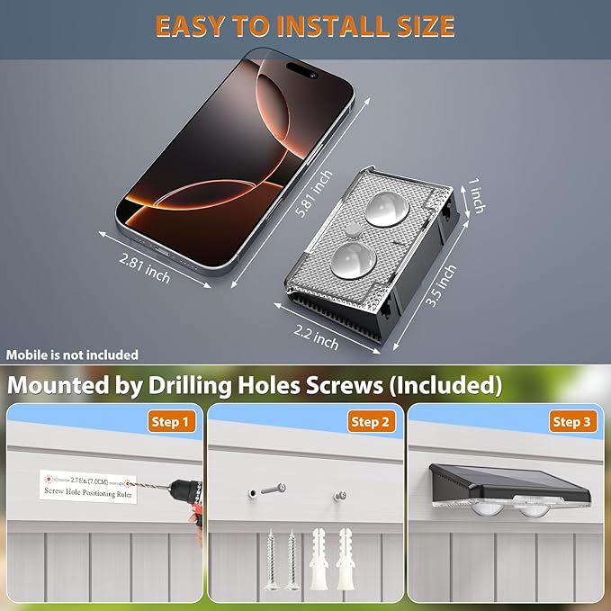 Solar Fence Lights Outdoor 7 Fixed Colors ＆ Color Changing IP65 Waterproof Solar Powered Lights for Backyard/Patio/Fence/Wall/Deck/Step/Porch/Railings/Pool (8pack)