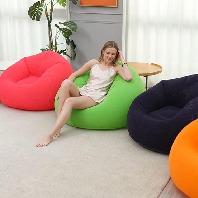 Inflatable Couch Air Sofa &amp Chair Set - Ultra-Comfortable Portable Outdoor Furniture for Camping Beach Pool Home Bar - Includes Pump Durable &amp StylishBrownSet of 1