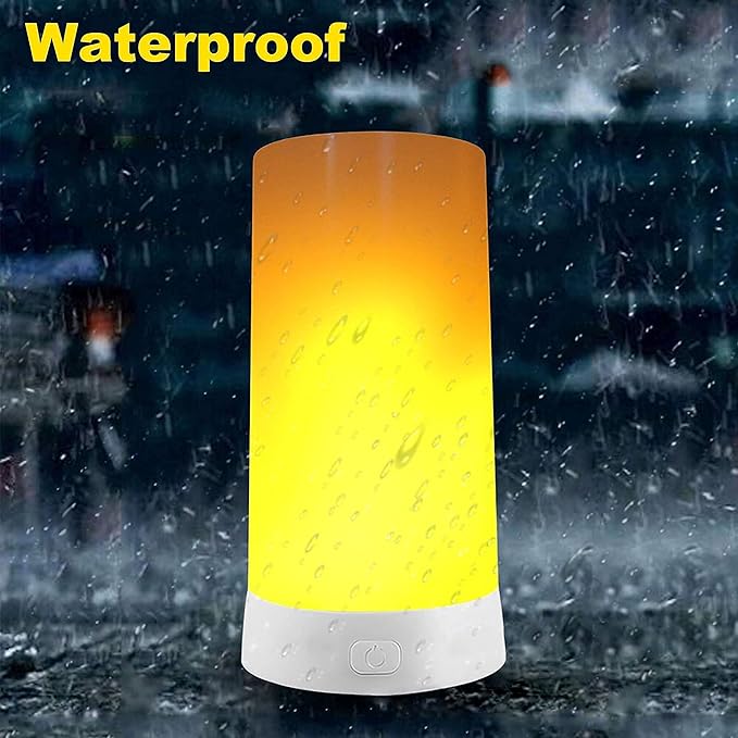 4X LED Flame Effect Light  USB Rechargeable 4 Modes Flickering Flame Candle Lantern with Remote Timer Gravity Sensing Effect Magnetic Base Waterproof Dimmable Outdoor Hanging Lamps Camping