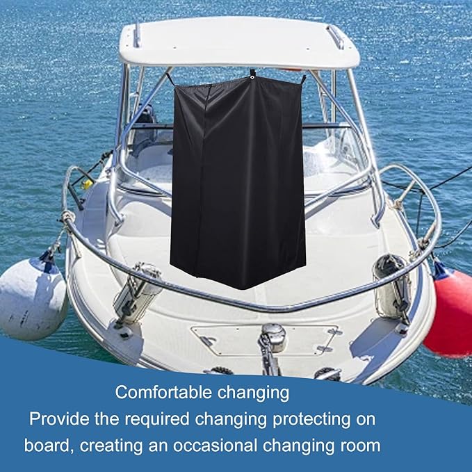 Asixxsix Boat Privacy Curtain Heavy Duty Sun Proof Oxford Cloth Hanging Changing Room with Storage Bag Water Proof Pontoon Tent for Pontoon Boats Yachts Outdoor Camping Beach