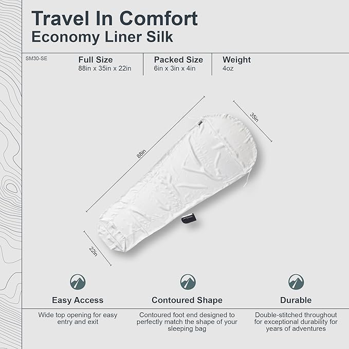 COCOON - Premium - Economy Silk MummyLiner - Natural