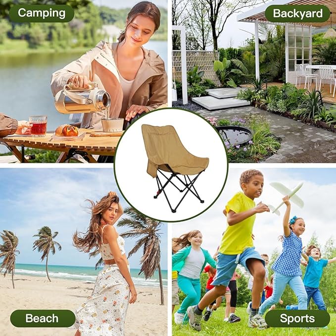 2 Pack Camping Beach Chairs Adjustable Backrest Sand Chair with Carrying Bag for OutdoorsCampingHikingBeachPicnic