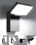 60W LED Flood Light Outdoor Wall Pack 5000K 360° Rotatable Head IP65 Waterproof 6000LM 85V-277V Commercial Flood Security Wall Mount Porch Lights for IndoorGarageYardBarnBedroom