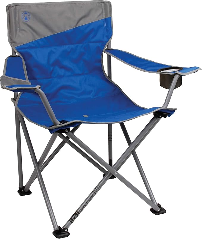 Coleman Big-N-Tall Camping Chair with Cup Holder &amp Side Pocket Water-Resistant XL Outdoor Seat Supports up to 600 lbs Great for Camping Tailgating Firepits Patio &amp More