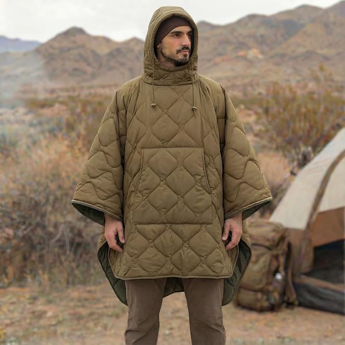 LOOGU Camo Blanket Waterproof Insulation Poncho Liner for Outdoor Camping Hiking Hunting Survival Backpacking Picnicking