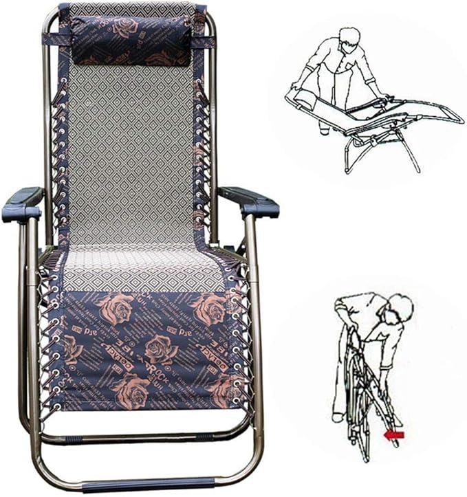 Folding Chair ReclinerAdjustable Reclining Sun Loungers Chairs Heavy Duty Sun Lounger Recliner Chairs Office Lunch Break Chair for Home Chair Comfortable Outdoor Patio Camping Beautiful Scenery