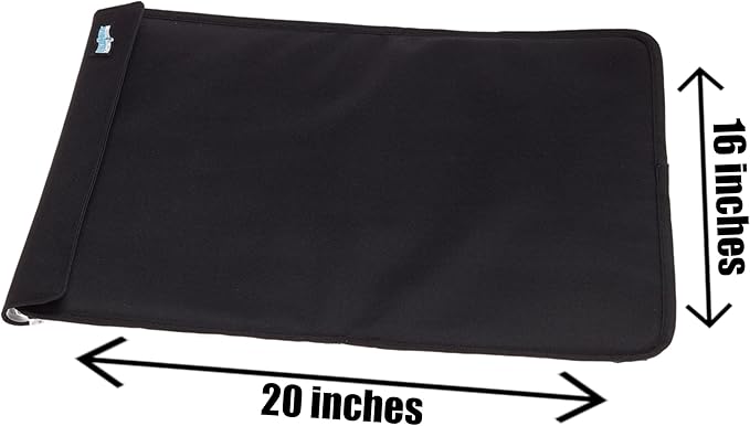 FlexiFreeze Party Mat Food Cooling Serving Platter – Buffet Display Chiller for Meat Cheese Fruit &amp Party Food Trays – Catering Supplies Cold Serving Mat Black (19 x 15)