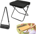 Portable Stool for Mountaineering and Hiking 2026 New Foldable Backpack Stool with Carrying Bag Compact Camping Chair Outdoor Footstool for Picnic Hiking Fishing (Black Small)