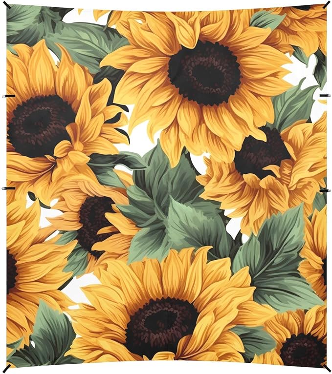 Sunflower Flower FloralCamping Sun Shelters 9.2 x 10.5 FT Beach Canopy Tent Sun Shade with Carrying Bag for Camping Trips Fishing Backyard Fun or Picnics 21340055