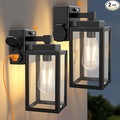 WIHTU Outdoor Wall Light Fixtures Dusk to Dawn Outdoor Wall Sconce with Outlet 2-Pack Porch Sconces Mounted Lighting Porch Lights with E26 Waterproof Wall Lamps for Patio Front Door