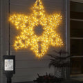 DBFAIRY 27 Christmas Big Snowflake Hanging Lights Outdoor Christmas Lights Plug in Window Snowflake Sculpture Light with Long 16.8ft Leading Cable for New Year Wall Window Porch Decor
