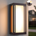Dusk to Dawn Outdoor Wall Sconce 3000K LED Outdoor Wall Lights Fixture for Patio Waterproof Wall Mount Outside Light 14.5in Bronze Outdoor Lanterns for Porch Door 1 Pack