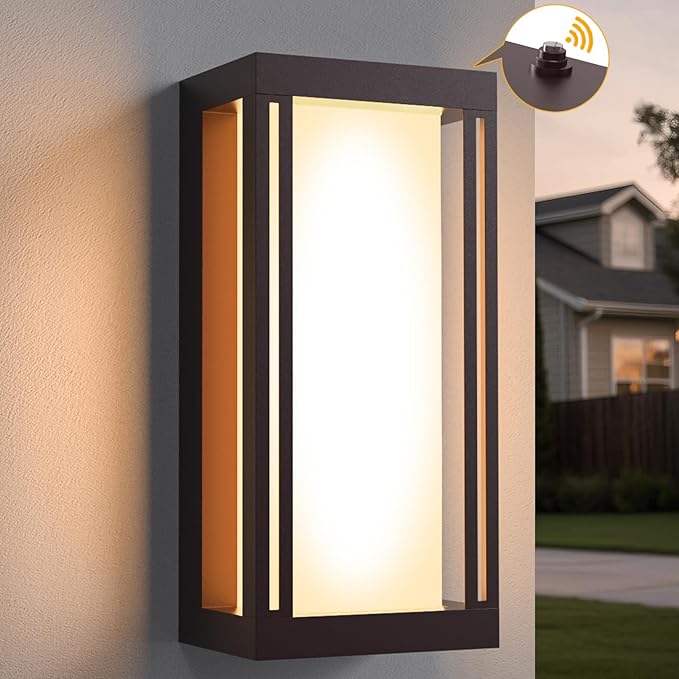 Dusk to Dawn Outdoor Wall Sconce 3000K LED Outdoor Wall Lights Fixture for Patio Waterproof Wall Mount Outside Light 14.5in Bronze Outdoor Lanterns for Porch Door 1 Pack