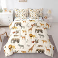 Zoo Animal Comforter Set with SheetsPillowcases &amp Cushion Cover Cute Giraffe 7 Piece Bedding Set for Kids Boys Girls Teens Room Decor Cartoon Animal Bed in a Bag Full Size Wildlife Microfiber