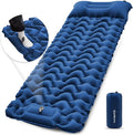 KingCamp Sleeping Pad for Camping Inflatable Sleeping Pad Ultralight Connectable Camping Mattress with Pillow Built-in Foot Pump for Backpacking Hiking Tent Cot (Grey)