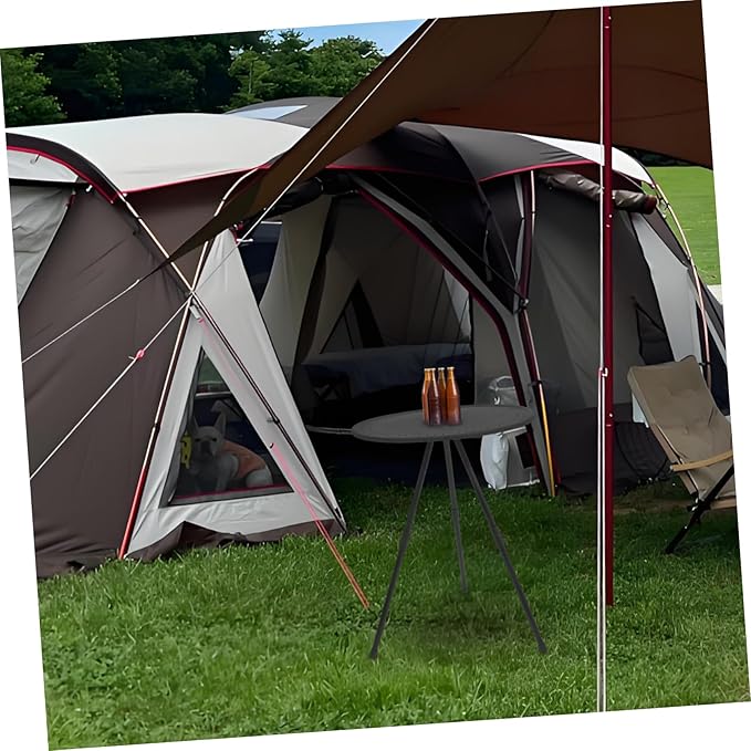 1pc Adjustable Portable Round Folding Table Lightweight Camp Table for Outdoor Picnics Barbecues and Camping Sturdy and Design for Home and Travel Use