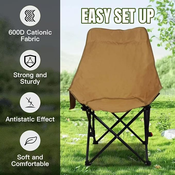 2 Pack Camping Beach Chairs Adjustable Backrest Sand Chair with Carrying Bag for OutdoorsCampingHikingBeachPicnic