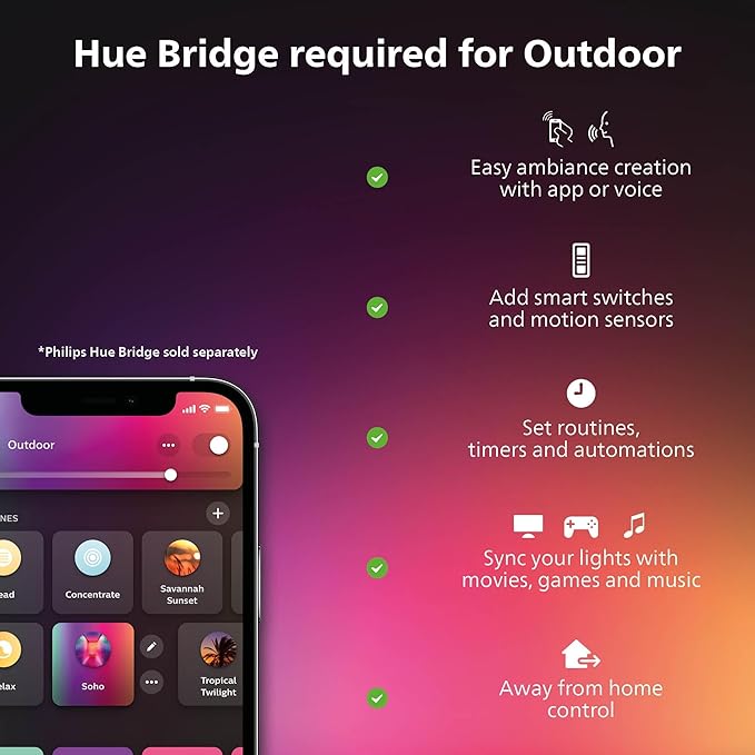 Philips Hue Calla Outdoor Smart Pathway Light 3 Pack White &amp Color Ambiance Walkway LED Lights Weatherproof Low Voltage Lighting Requires Bridge and Power Supply Control with App and Voice