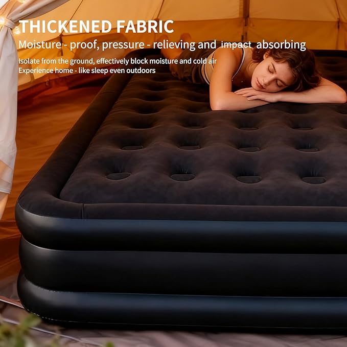 Air Mattress Queen with Built in Pump 16 Raised Comfort Inflatable Bed Portable with Storage Bag for Home Guests Camping Travel 660 lbs Max