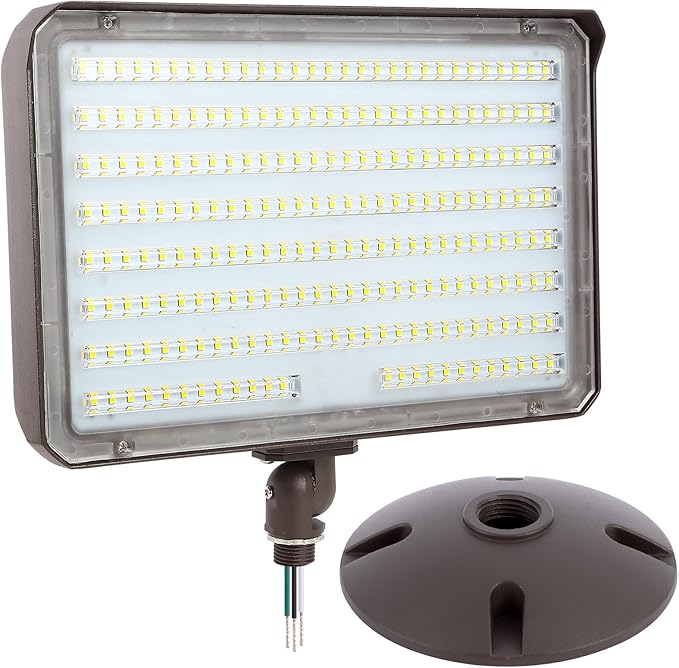150W LED Flood Light Outdoor Knuckle Switch Controlled Floodlight with Plate5000K 22000Lm IP65 Waterproof Outdoor Security Lights for Yard Garden GarageETL Listed