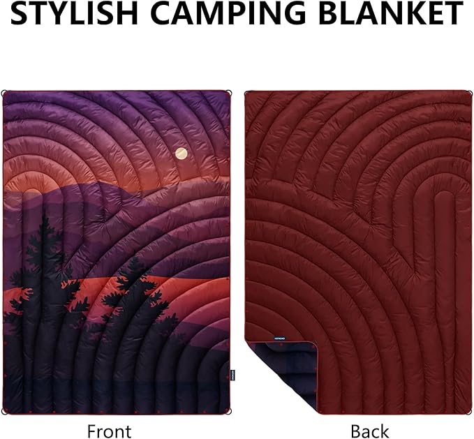 Camping BlanketLightweight Puffy Printed Camping Blanket Packable Outdoor Blanket for CampingTraveling Stadium Hiking Picnics