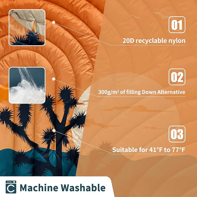 Camping BlanketLightweight Puffy Printed Camping Blanket Packable Outdoor Blanket for CampingTraveling Stadium Hiking Picnics