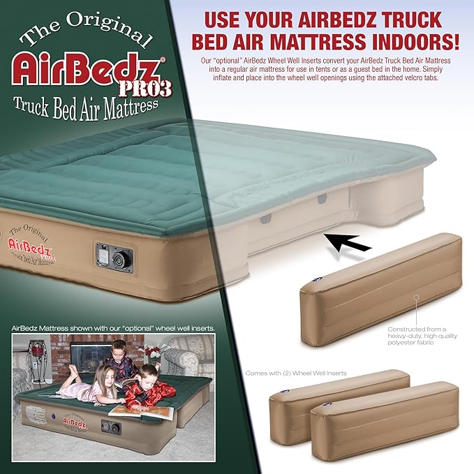 Pittman Outdoors AirBedz Inserts - AirBedz Pro3 Truck Bed Air Mattress Inflatable Wheel Well Side Inserts | Fits All Pro3 Series - PPI-PROAC5