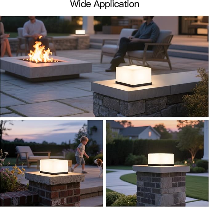 Modern Outdoor Post Lights Hard Wired 9.84 Outdoor Column Lights IP54 Waterproof Pillar Light Outside 3000K Outside Lamp Post Light Column Lighting for Deck Gate Yard Patio Entrance Fence