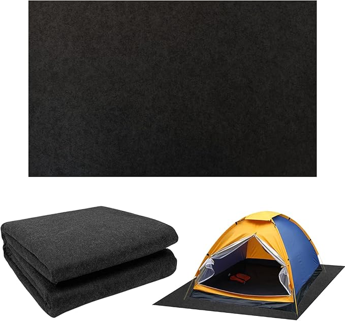 CIEOVO 6.23 X 5 Ft Camping Tent Carpet Mat Waterproof Rug for Tent Picnic Hiking Outdoor Survival Black