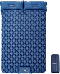 Night Cat Inflatable Double Sleeping Pad Mat Bed with Foot Pump and Double Pillow for Camping Backpacking Hiking Ultra-Light Compact Comfortable 77x 47